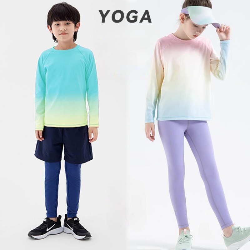 Yoga Fitness Girl - 어린이 요가 셔츠 긴 소매 소년
