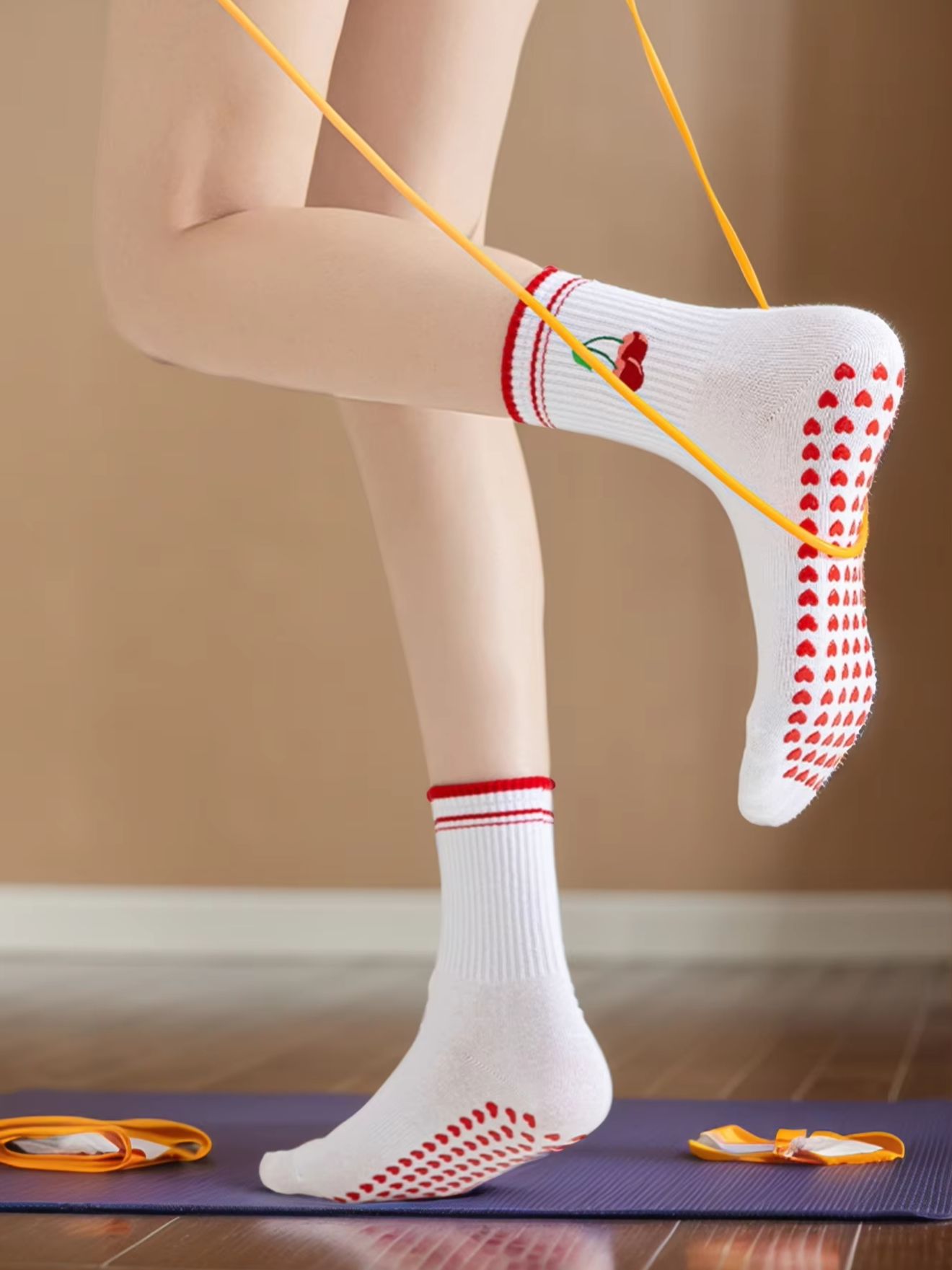 Yoga Fitness & Nutrition Llp - 1쌍 크로스보더 전문 요가 양말, 면