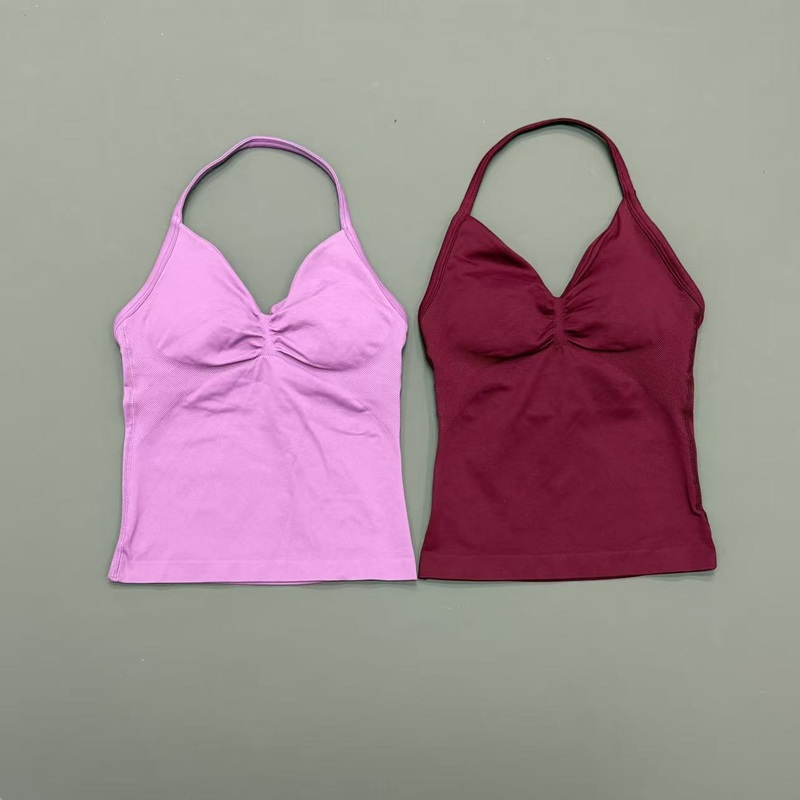 짐 여성용 스포츠 탱크탑 심리스 홀터 스파게티 스트랩  - Yoga Fitness Tapis 리뷰 및 가격