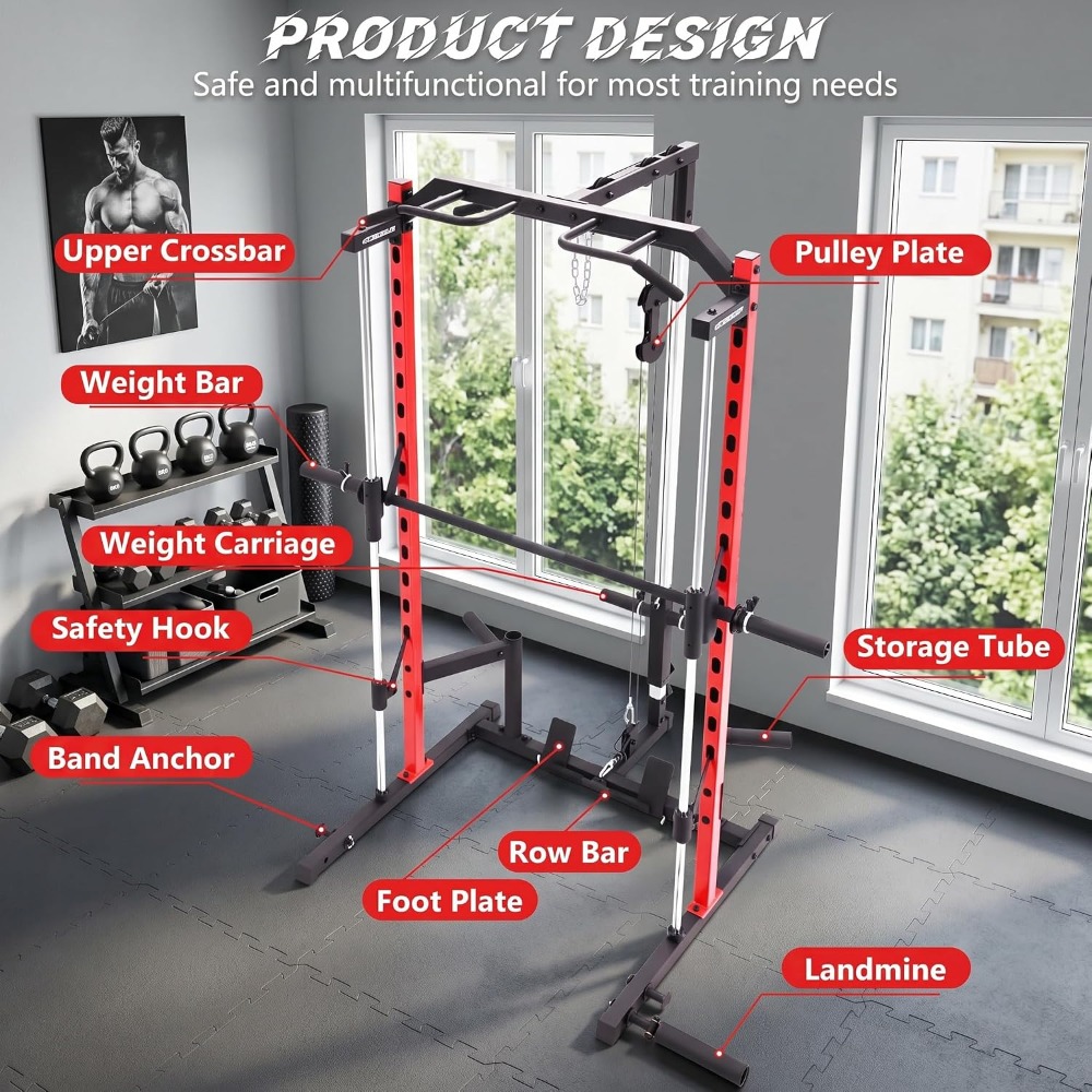 올인원 스미스 머신 파워 랙 (랫풀다운, 풀업바, 바벨 - Lat Pulldown Bar 리뷰 및 가격