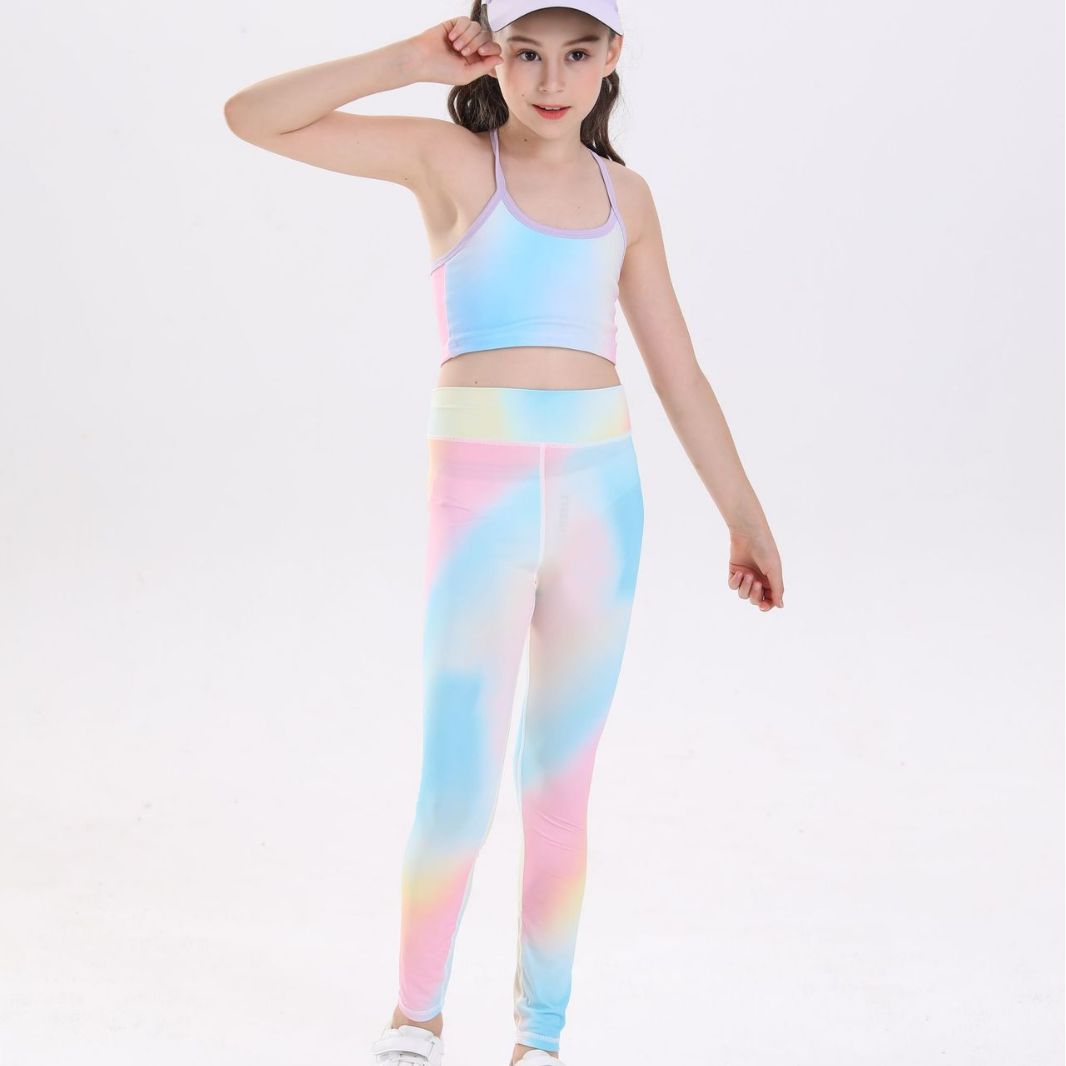 2025 여아용 2피스 요가복 세트 속건 운동 상의 & - Yoga Fitness Girl 리뷰 및 가격