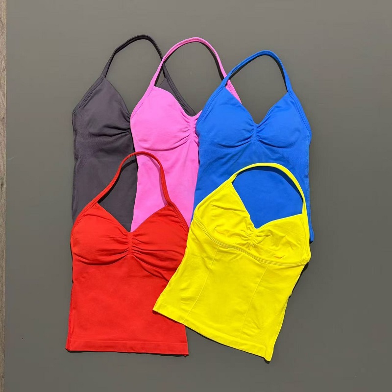 여성용 짐 스포츠 탑 심리스 요가 탱크 탈부착 가능한  - Yoga Fitness Tapis 리뷰 및 가격