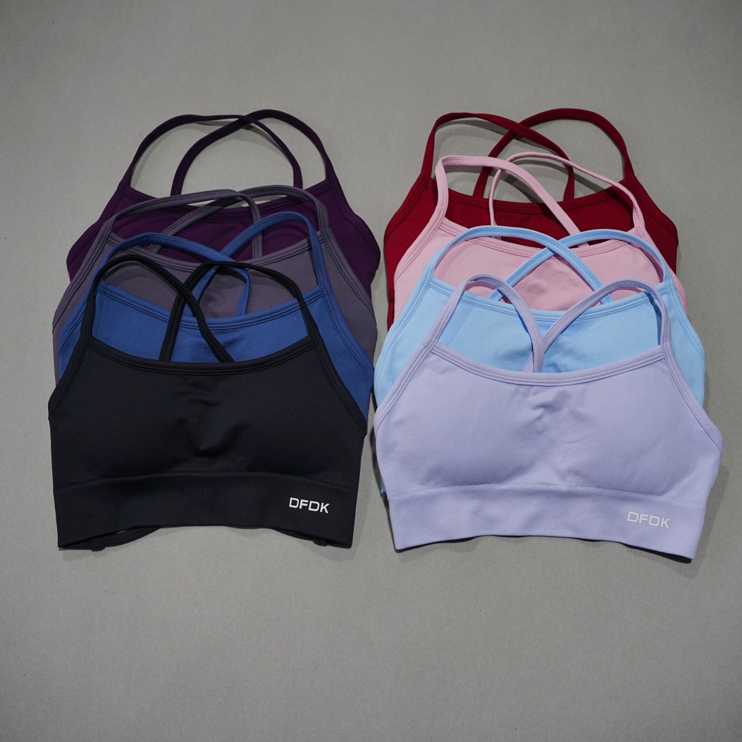 DFDK 리브드 심리스 크로스 백 요가 브라 여성용 와 - Yoga Fitness Tapis 리뷰 및 가격